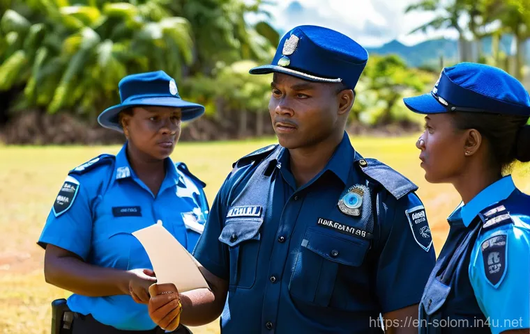솔로몬 제도 호주와의 관계 - **Prompt 1: Shared Security and Training**
    A vibrant, realistic photograph capturing a joint tra...