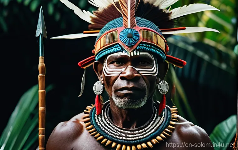 솔로몬 제도 부족 전쟁 역사 - Here are three detailed image prompts in English, inspired by the rich history of tribal warfare in ...